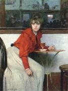 Ramon Casas chica in a bar oil painting on canvas